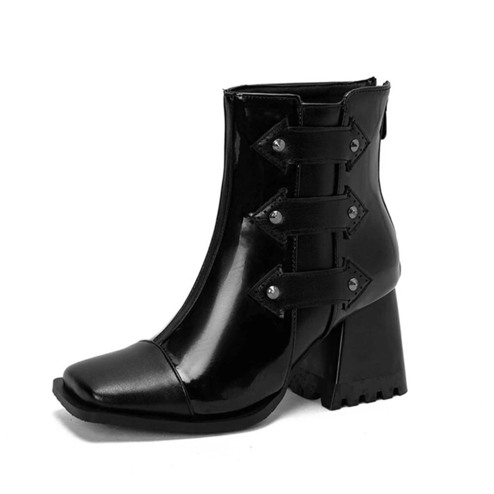 Women'S Fashion Riding Boots - حذاء من الجلد النساء موضة ساحة