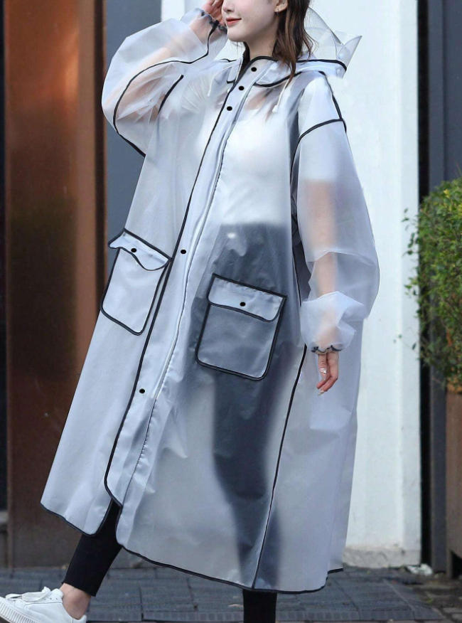 Women'S Fashion Rain Jacket - معطف واق من المطر متعدد الوظائف