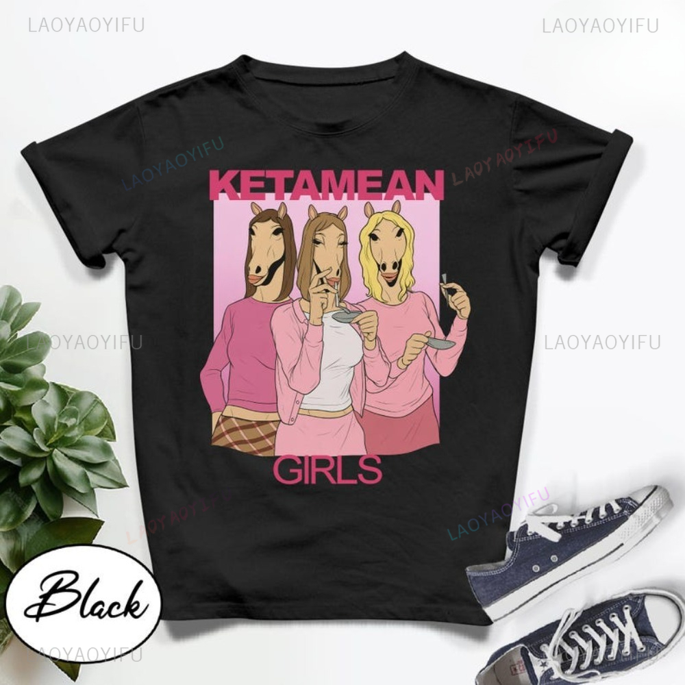 Women'S Fashion Graphic Tees - تي شيرت كيتاميان مضحك على شكل