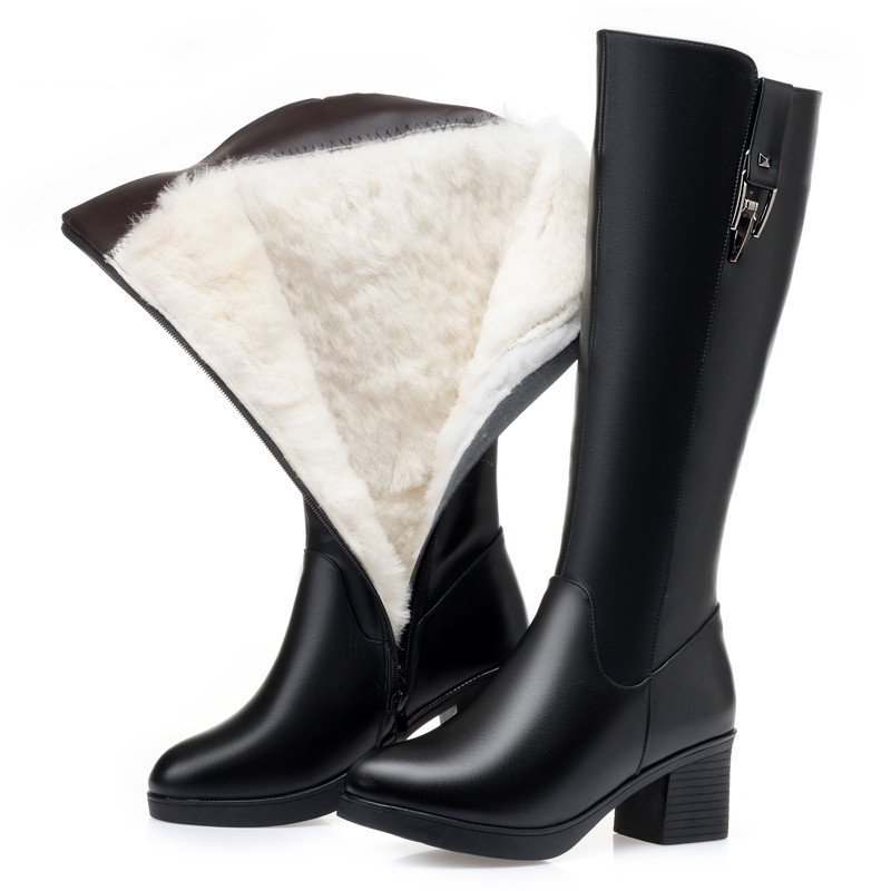 Women'S Fashion Riding Boots - AIYUQI الشتاء النساء أحذية طويلة جلد