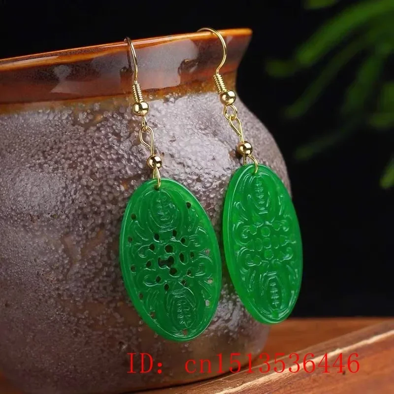 Women Fashion Jewellery - الأصلي الطبيعي الأخضر اليشم الزمرد الخفافيش