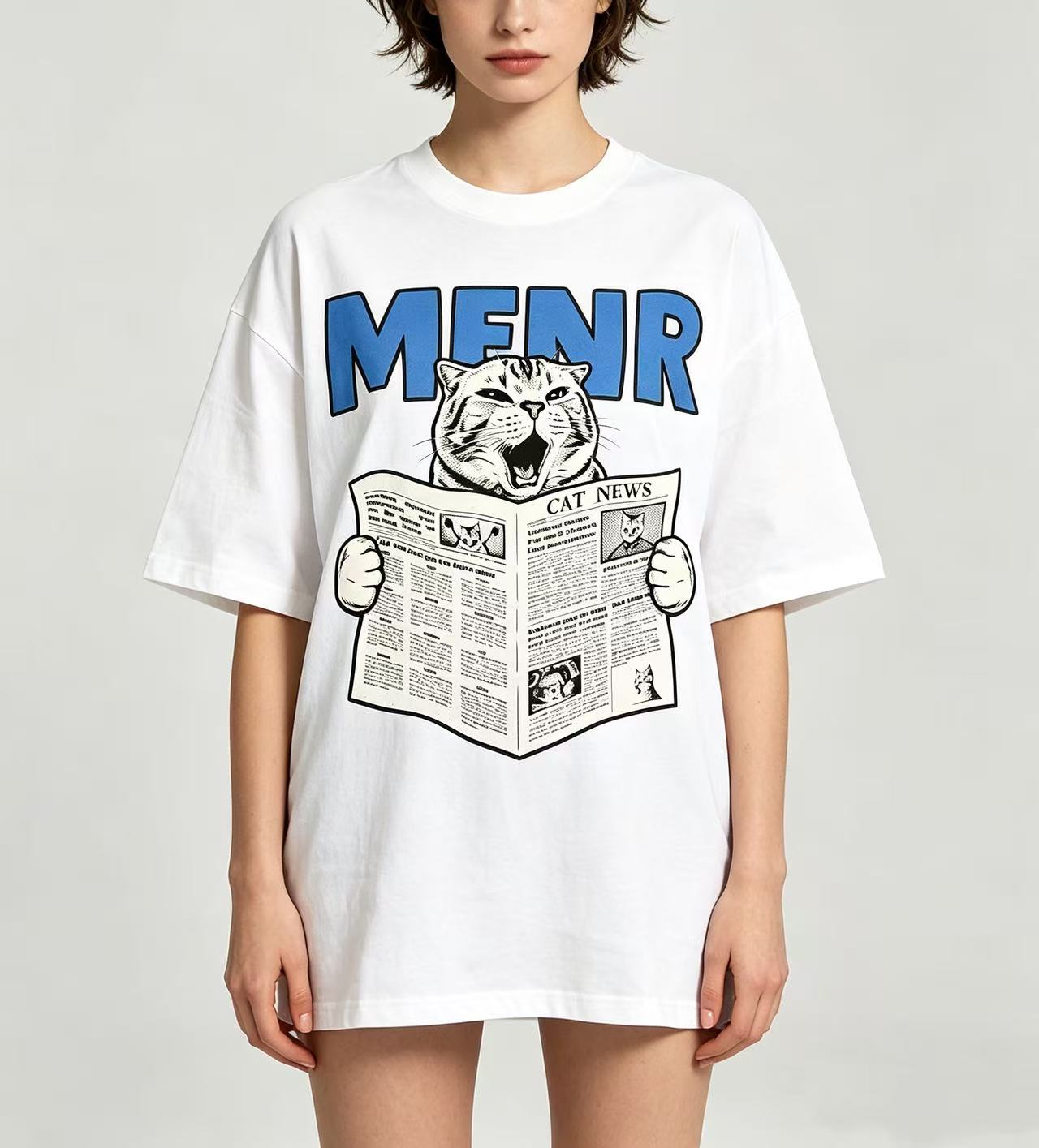 Women'S Fashion Graphic Tees - تي شيرت برسومات قطط مضحكة يقرأ