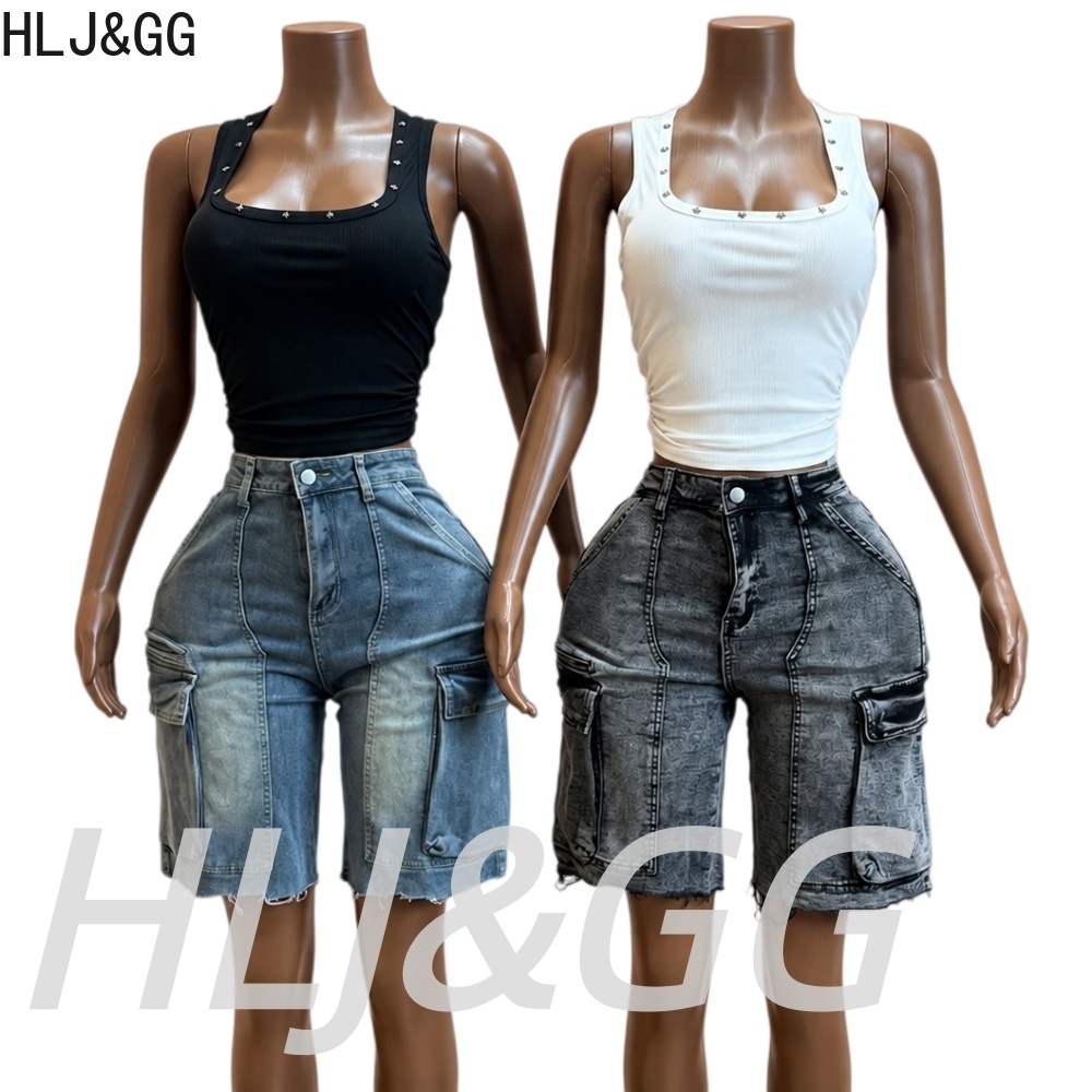 طقم من قطعتين من HLJ&GG: شورت  - مراجعة Women Fashion Jeans Top وسعره