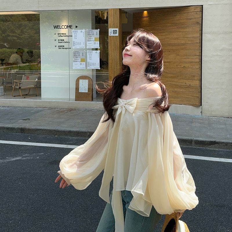 قميص نسائي بتصميم فرنسي مكشوف  - مراجعة Off Shoulder Top وسعره