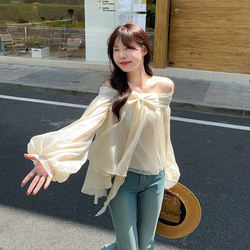 قميص نسائي بتصميم فرنسي مكشوف  - مراجعة Off Shoulder Top وسعره