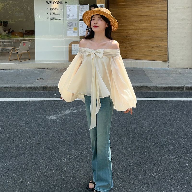 قميص نسائي بتصميم فرنسي مكشوف  - مراجعة Off Shoulder Top وسعره