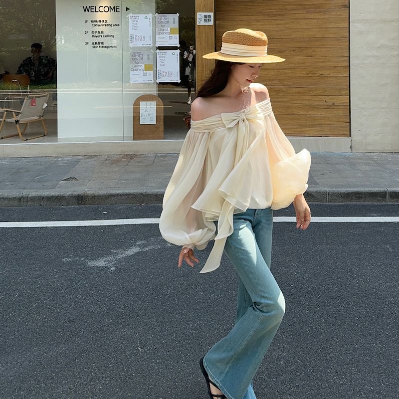 قميص نسائي بتصميم فرنسي مكشوف  - مراجعة Off Shoulder Top وسعره