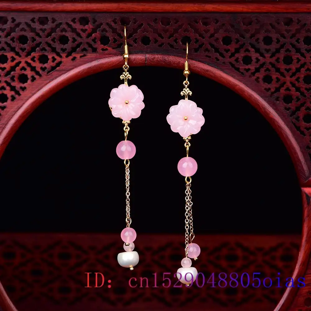 الوردي اليشم زهرة أقراط العقيق - مراجعة Women Fashion Jewellery وسعره
