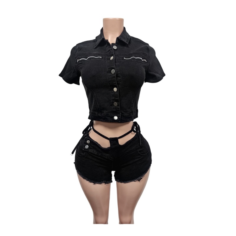طقم نسائي مثير من قطعتين من ال - مراجعة Women Fashion Jeans Top وسعره