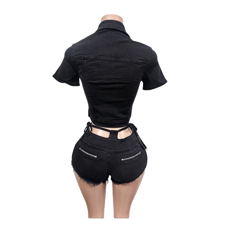 طقم نسائي مثير من قطعتين من ال - مراجعة Women Fashion Jeans Top وسعره