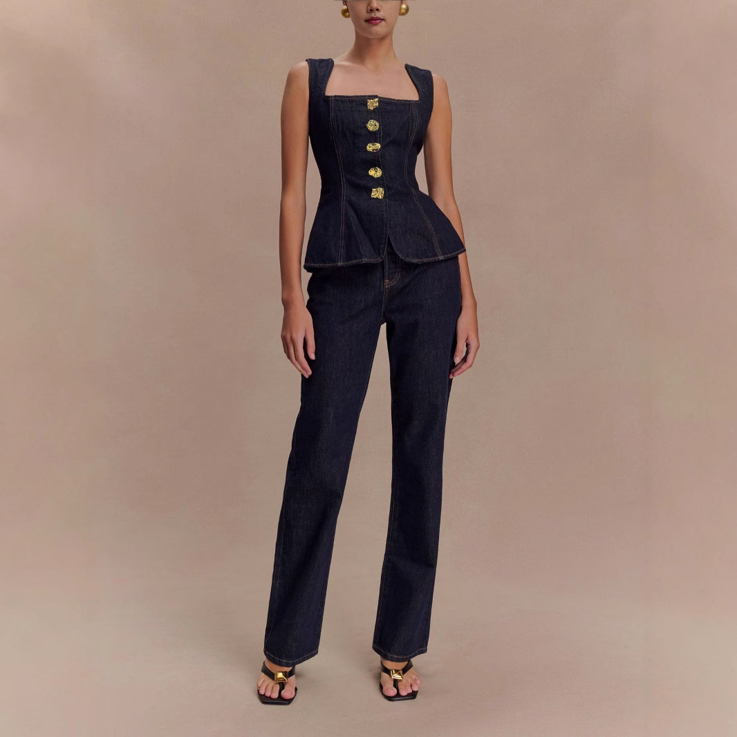 الصيف الدنيم بانت مجموعات النس - مراجعة Women Fashion Jeans Top وسعره