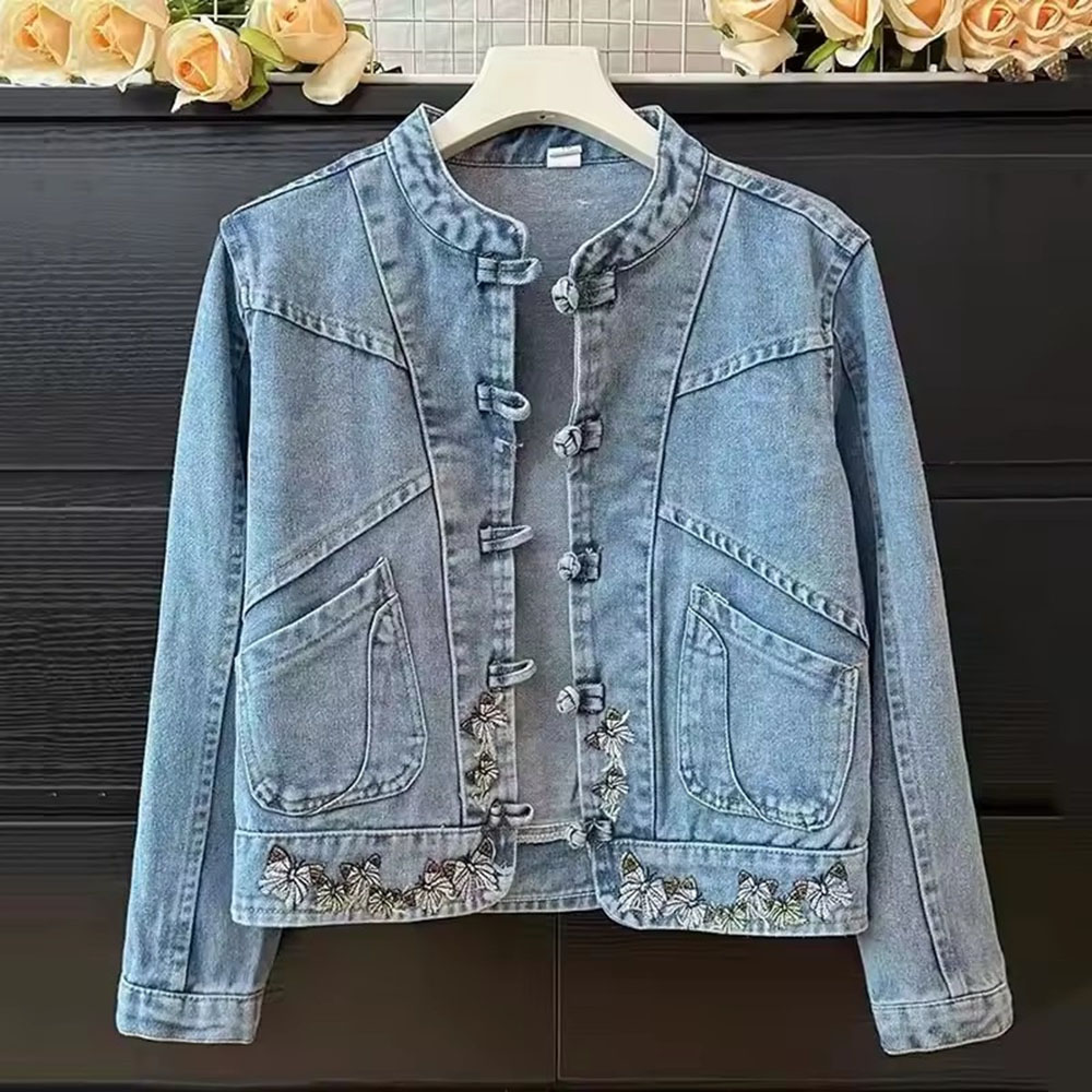 2025 ربيع الخريف موضة جديدة ال - مراجعة Women Fashion Jeans Top وسعره