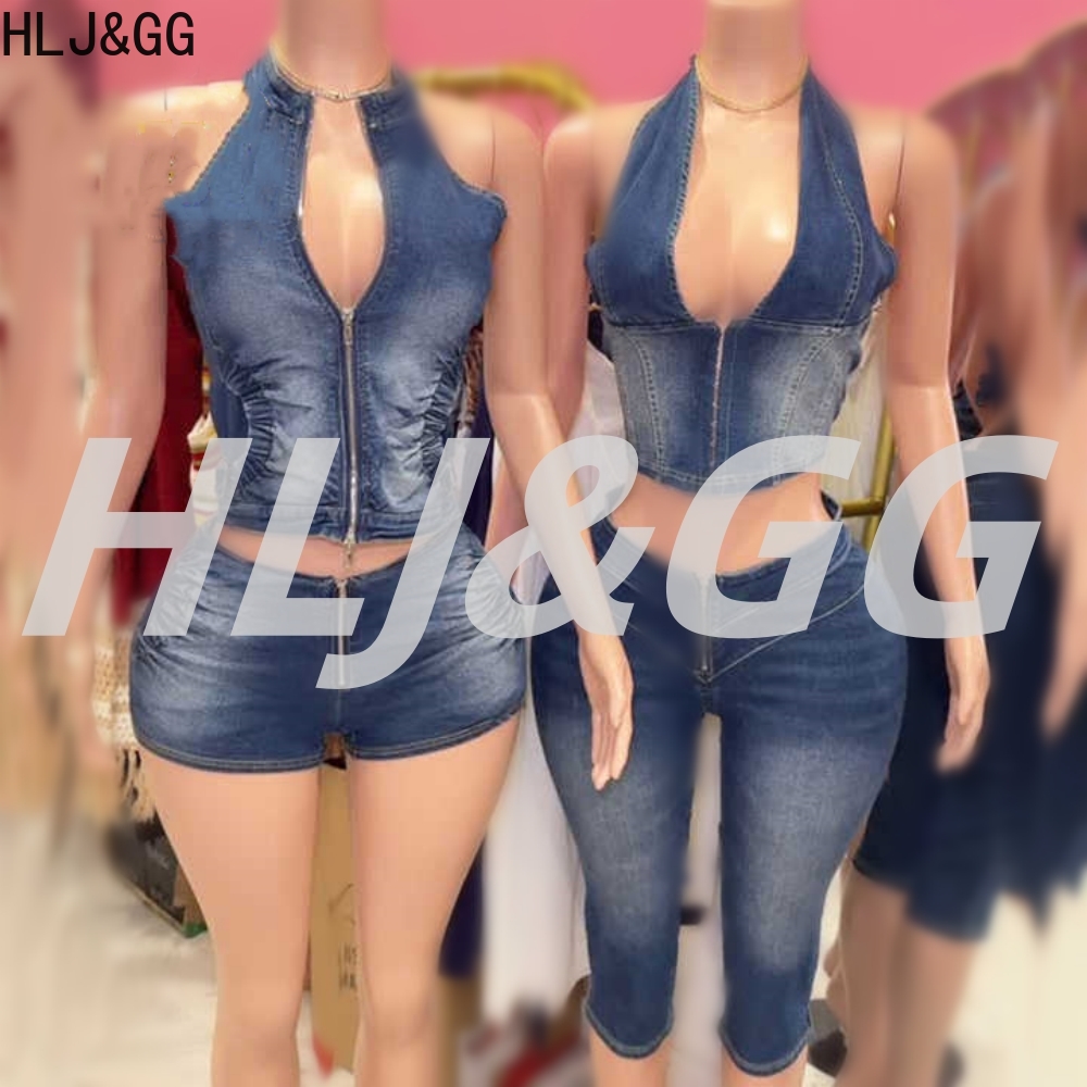 HLJ & GG الأزرق موضة الدنيم ال - مراجعة Women Fashion Jeans Top وسعره