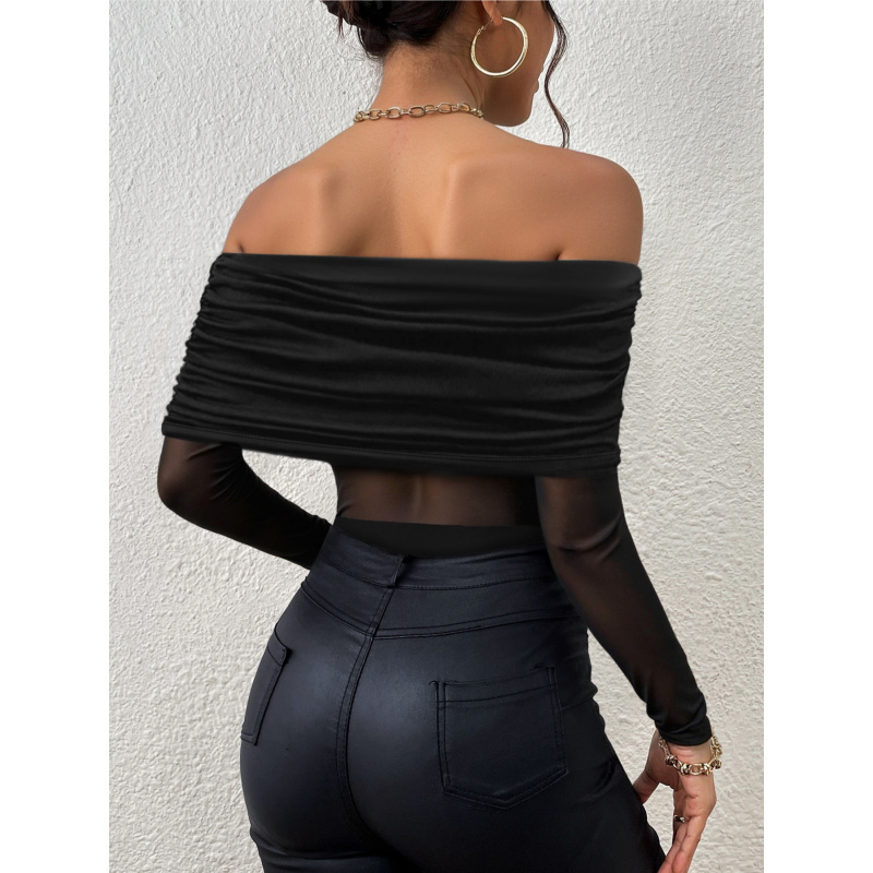 تي شيرت بأكمام طويلة مكشوف الأ - مراجعة Off Shoulder Top وسعره