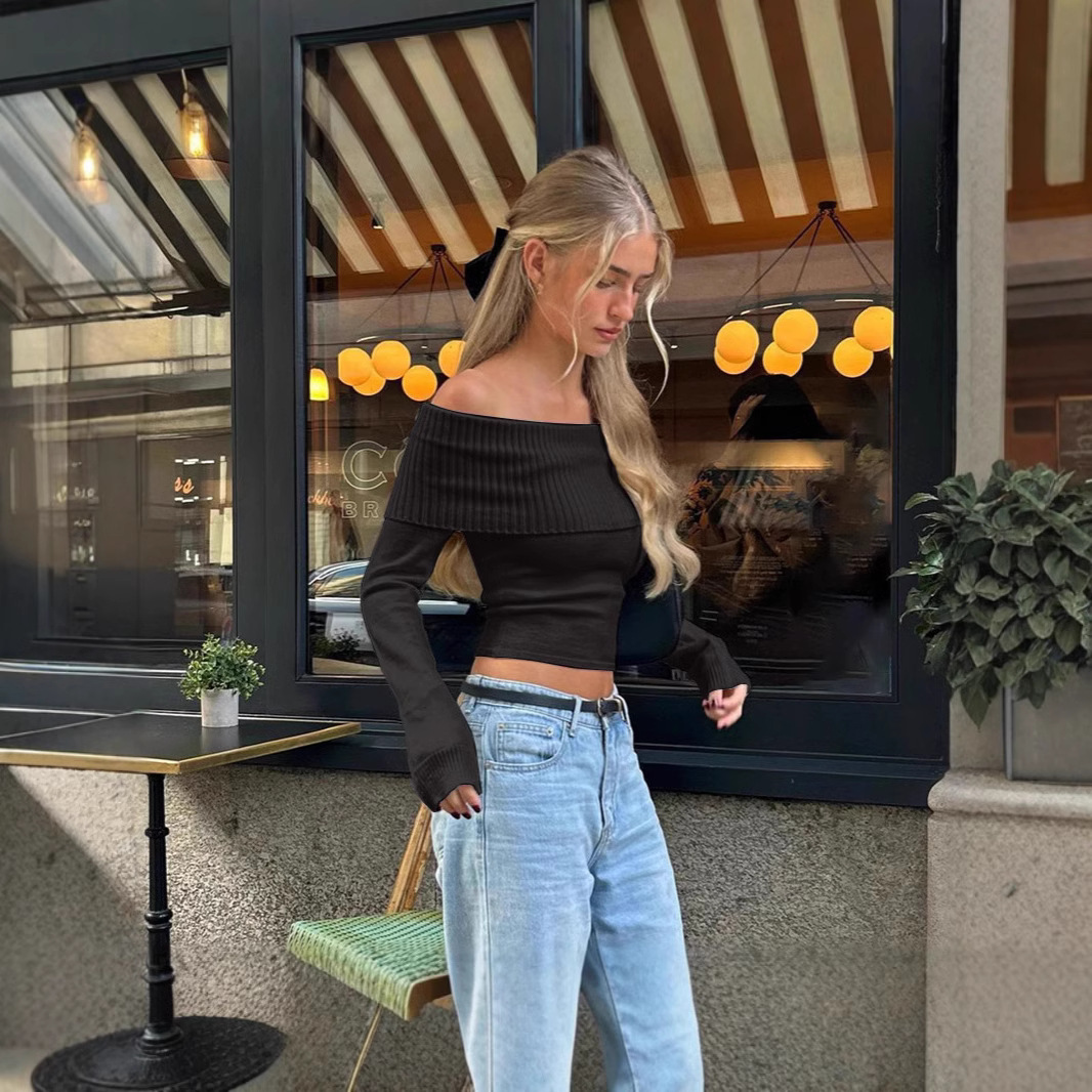 بلوزة نسائية عصرية بأكمام طويل - مراجعة Off Shoulder Top وسعره