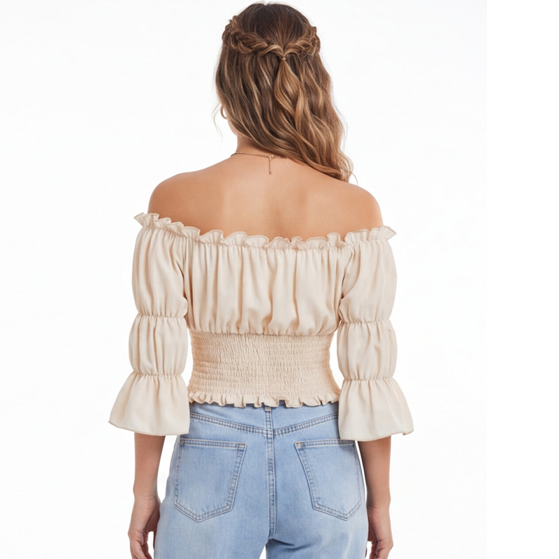 بلوزة نسائية على طراز عصر النه - مراجعة Off Shoulder Top وسعره