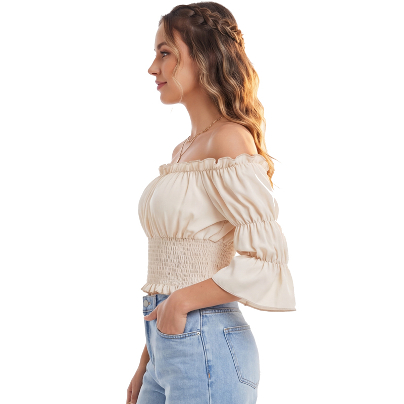 بلوزة نسائية على طراز عصر النه - مراجعة Off Shoulder Top وسعره
